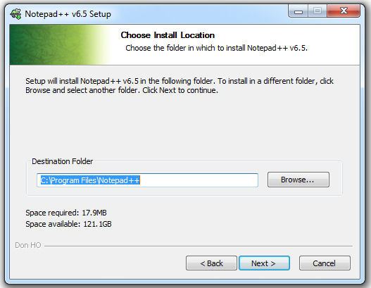 Notepad++ installation location Notepad++ installation location
