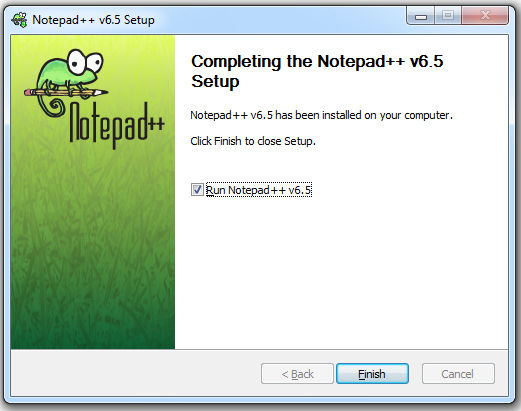 Notepad++ installation complete Notepad++ installation complete