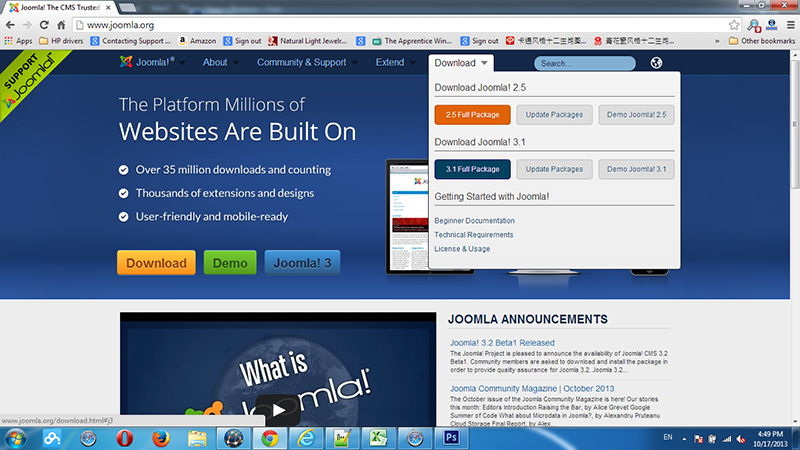 Joomla home page Joomla home page