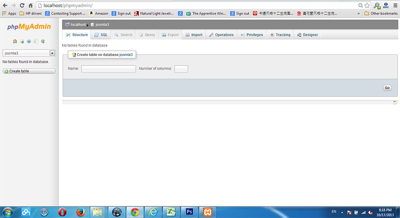 Empty new database Empty new database