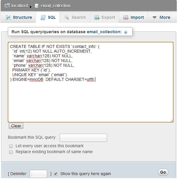 mysql query to create new database mysql query to create new database