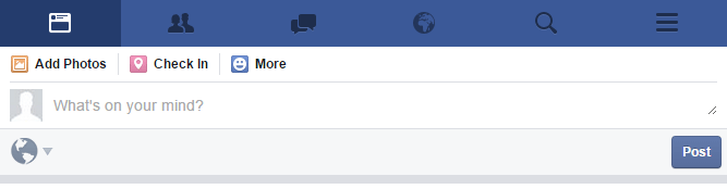 Mobile Facebook status update