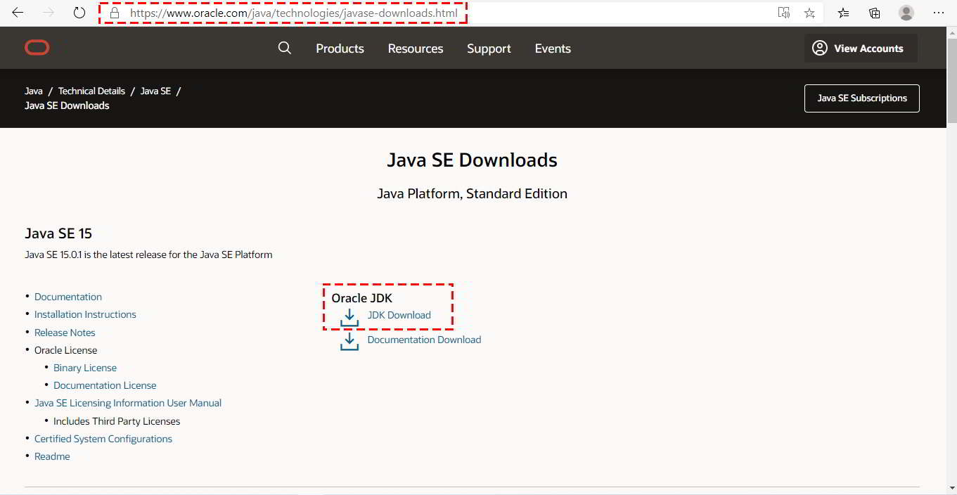 Download Jave SE JDK 15 1 javase downloads