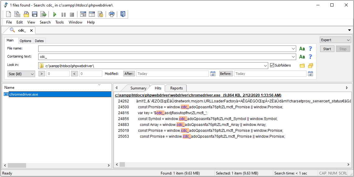 chromedriver cdc signature search 1 chromedriver cdc search