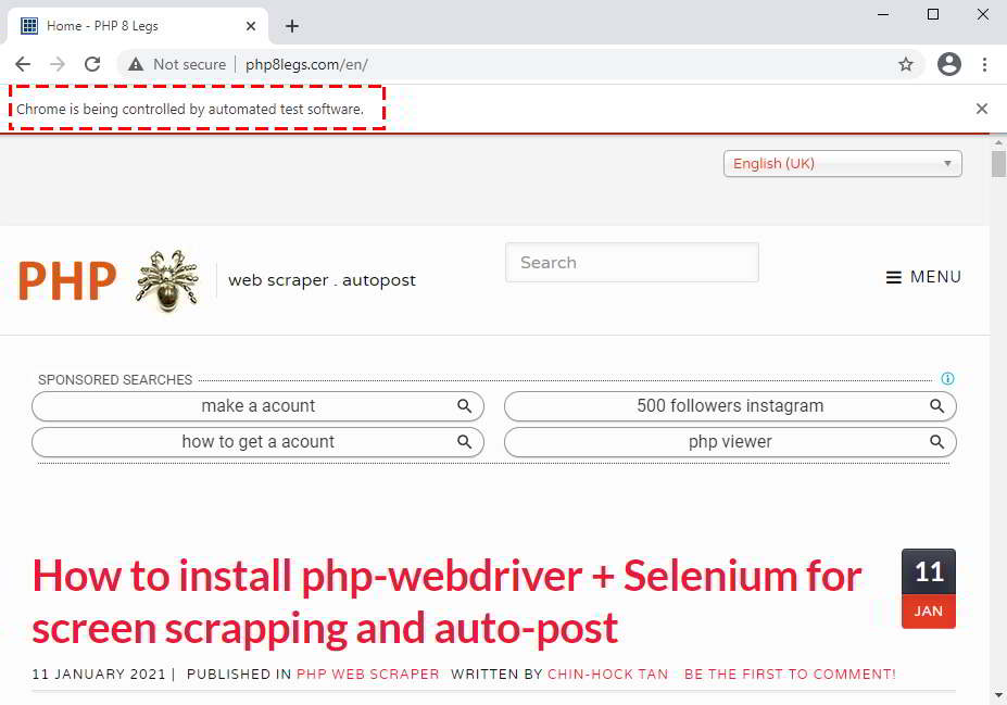 Selenium browser control flag Selenium browser control flag