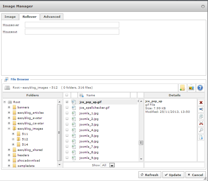 Joomla JCE image rollover Joomla JCE image rollover