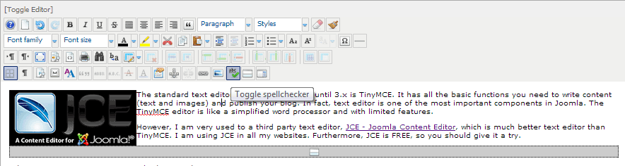 Joomla JCE 拼写检查 Joomla JCE 拼写检查