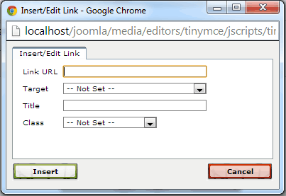 Joomla TinyMCE 链接管理 Joomla TinyMCE 链接管理